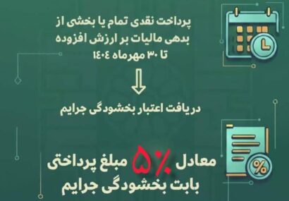 اعطای اعتبار بخشودگی جرایم به مؤدیان خوش‌حساب مالیات بر ارزش افزوده