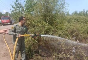 مانور عملیاتی اطفای حریق در تالاب بین‌المللی امیرکلایه لاهیجان
